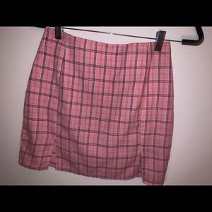 Pink Tartan Skirt (Very Flattering)